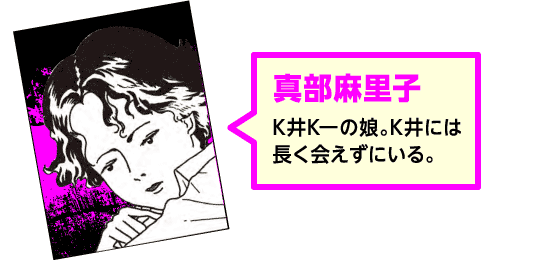 【真部麻里子】K井K一の娘。K井には長く会えずにいる。